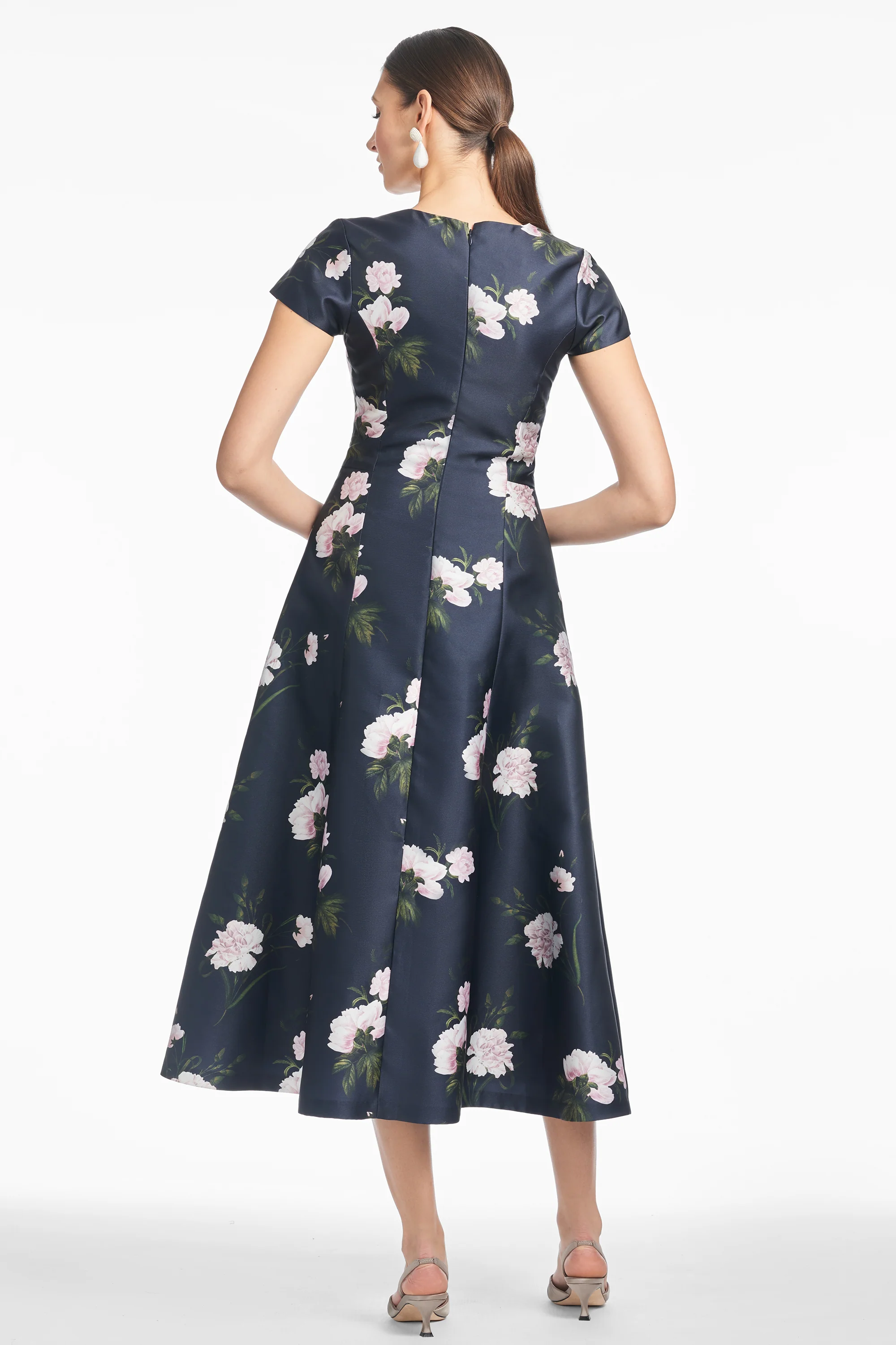JACKIE DRESS - DARK MIDNIGHT CARNATIONS - Image 3